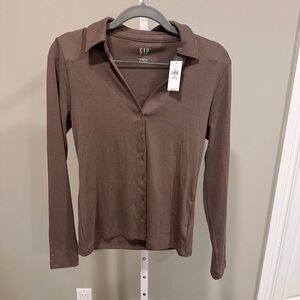 Gap taupe button down from gap